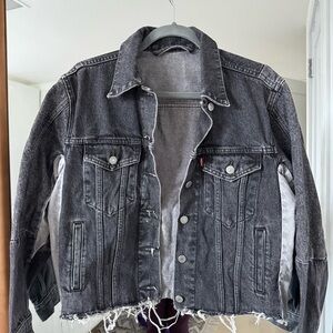 Levi’s Black Distressed Denim Jacket